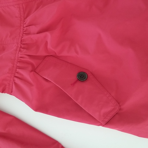 Burberry Polyester Orange Red Lightweight Mid Length Gathered Skirt Trench Coat - Picture 11 of 12